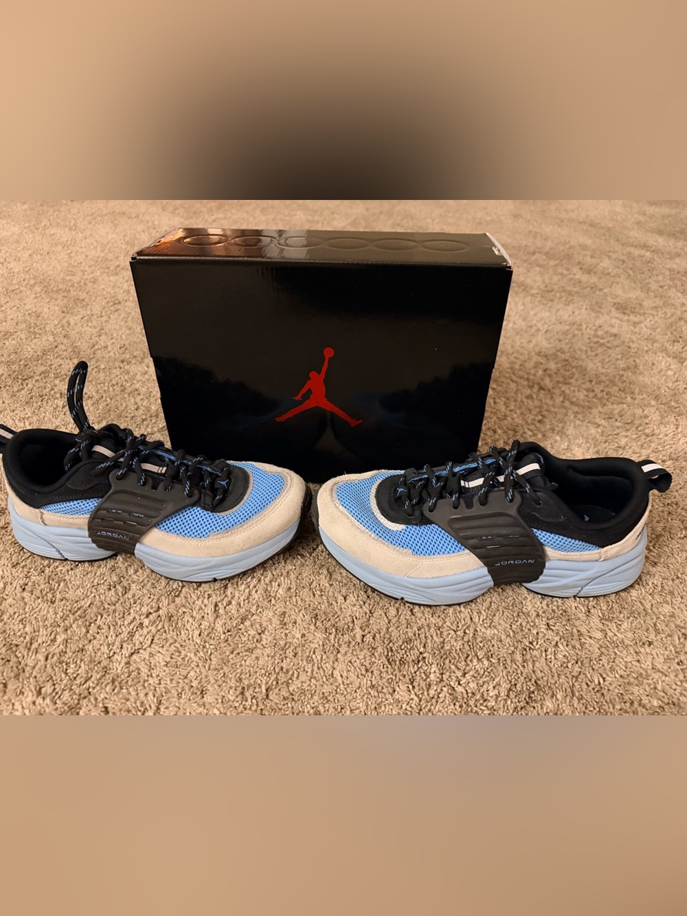 Men’s Jordan Light Blue and Black Trunner Sneakers